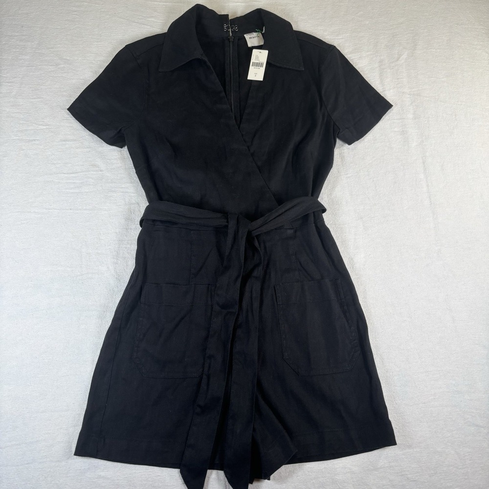 Anthropologie Maeve Linen Blend Romper Size 2 NWT